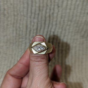 Vintage Men's 14k Gold Diamond Cluster Ring